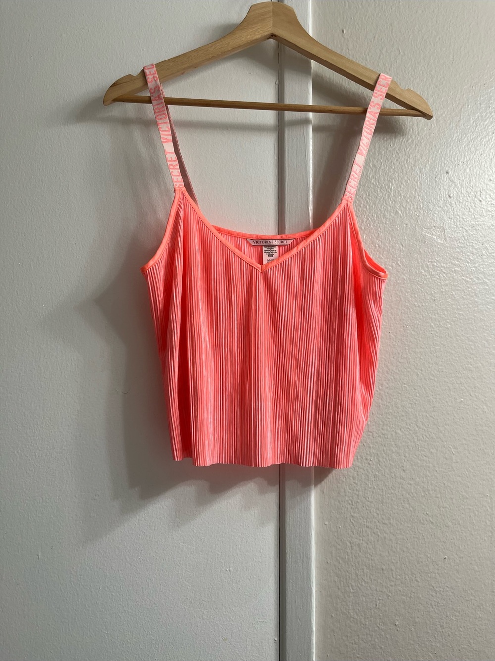 Victoria's Secret Neon Coral Ribbed Camisole Tank Top